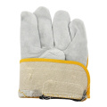 Yellow Full Palm Industrial Safety Cowhide Split Leather Work Gloves (110091)